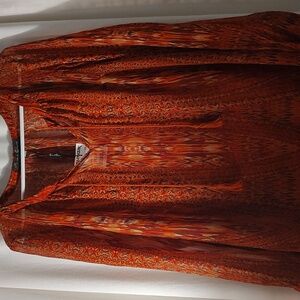 NET Rose & Olive tassel boho blouse, large,